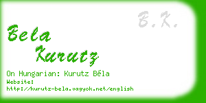 bela kurutz business card