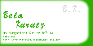 bela kurutz business card